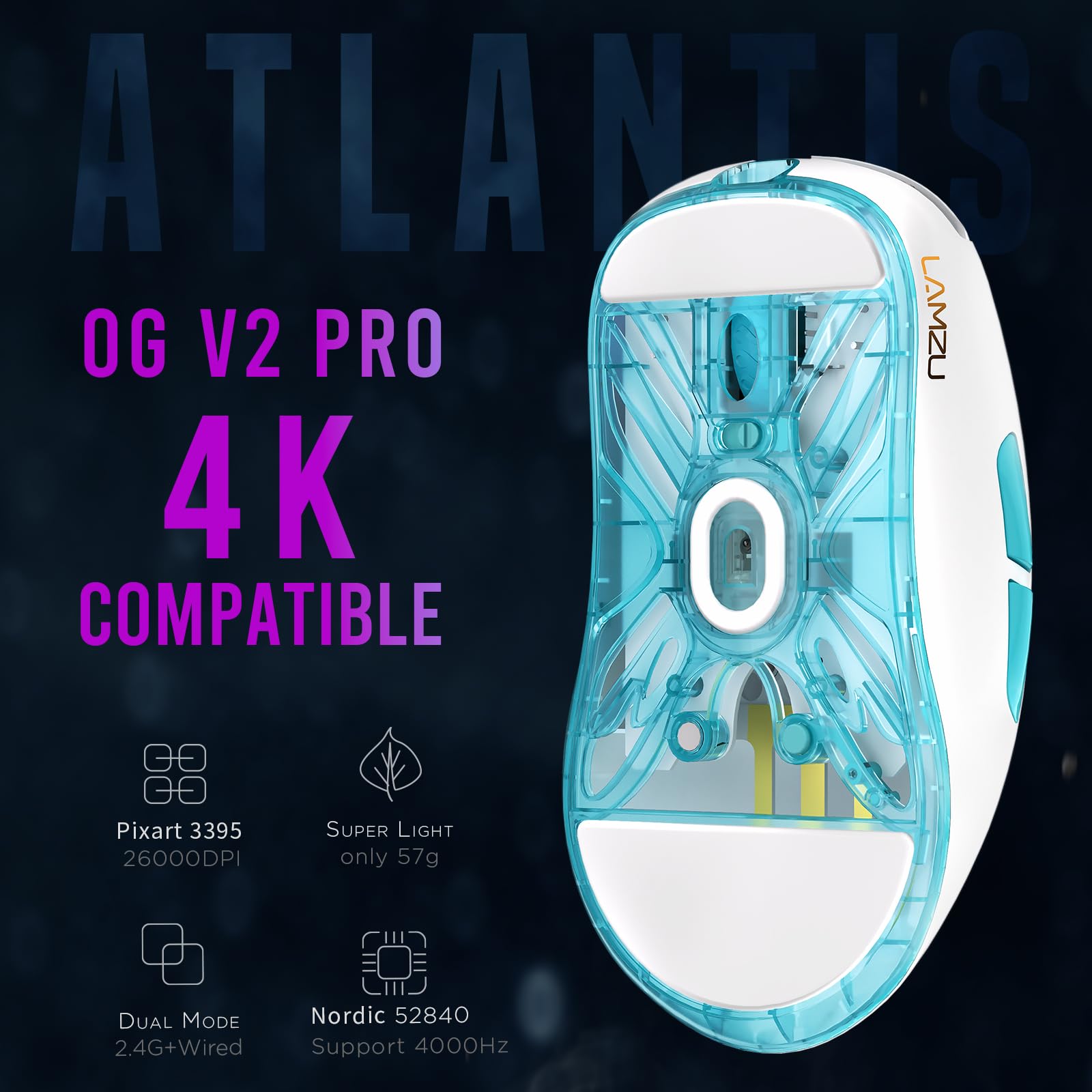 Amazon.co.jp: ラムズ(Lamzu) Atlantis OG V2 Pro ゲーミングマウス
